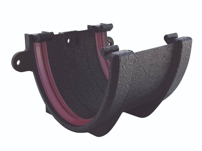Freefoam Freeflow 116mm Deepflow Gutter Gutter Union Bracket - Cast Iron Black
