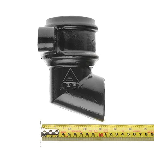 Alumasc Apex 65mm (2.5") Cast Iron Downpipe Eared Shoe - Black
