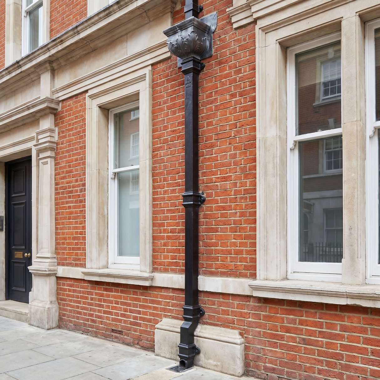 Alumasc Apex 1.83m (6ft) Cast Iron 100 x 75mm (4"x3") Square Downpipe with Ears - Primed