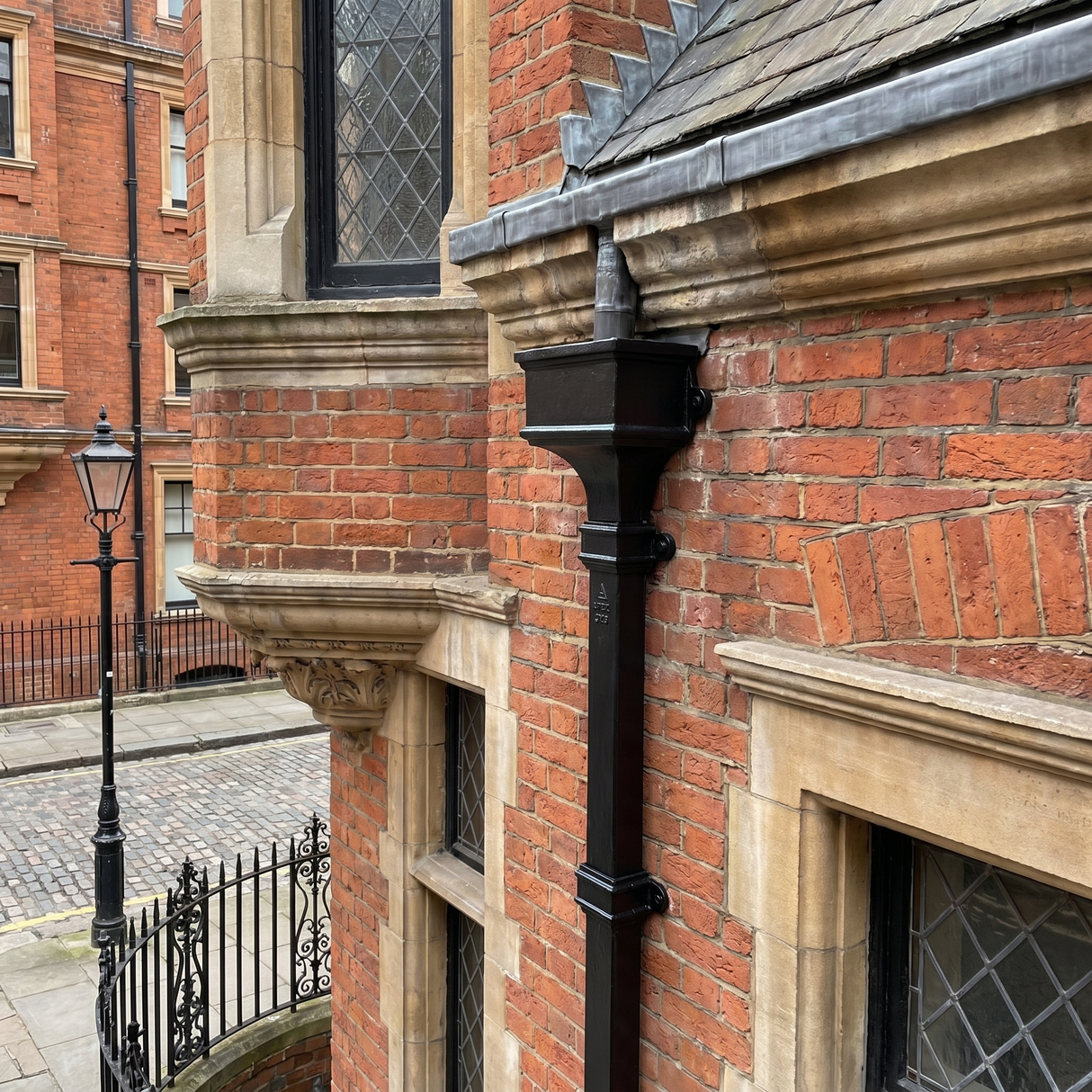 Alumasc Apex 1.83m (6ft) Cast Iron 100 x 75mm (4"x3") Square Downpipe with Ears - Primed