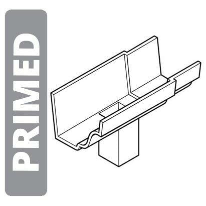 Alumasc Apex 125x100 (5"x 4") Moulded Cast Iron Gutter Running Outlet (Single Spigot/Socket) with 125 x 75mm (4x3") Square Outlet - Primed
