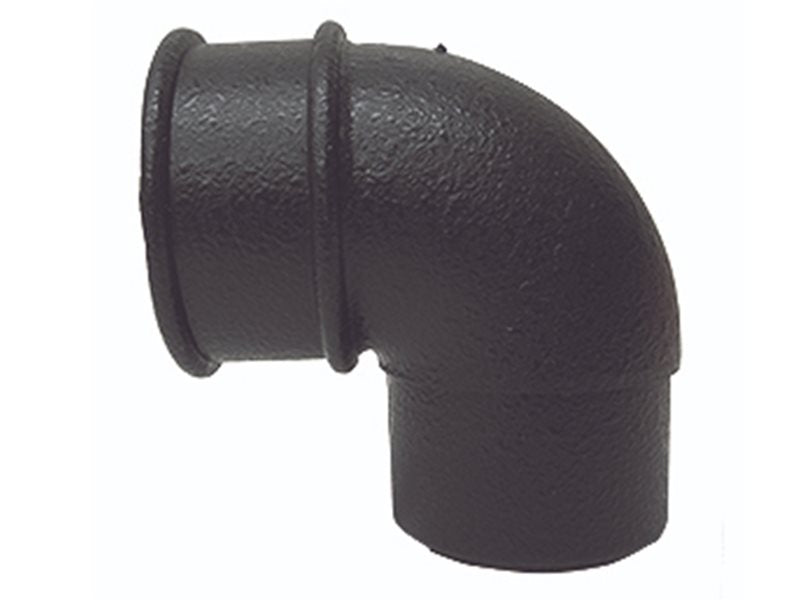 Freefoam Freeflow 68mm Round Downpipe 90 Degree Offset Bend - Cast Iron Black