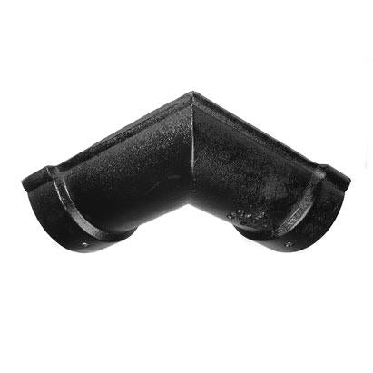 Alumasc Apex 125mm (5") Beaded Half Round Cast Iron 90 degree Gutter Angle - Black
