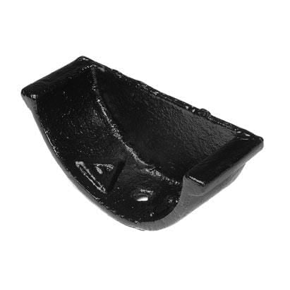 Alumasc Apex 115mm (4.5") Beaded Half Round Cast Iron External Stop End - Black