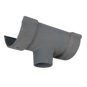 Alumasc Apex 115mm (4.5") Beaded Half Round Cast Iron 65mm (2.5") Gutter Outlet - Primed