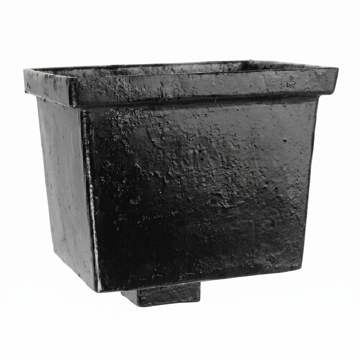 Alumasc Apex Cast Iron Rectangular Small (250 x 180 x 180mm) Rainwater Hopper Head with 100 x 75mm (4"x3") Square Outlet - Black
