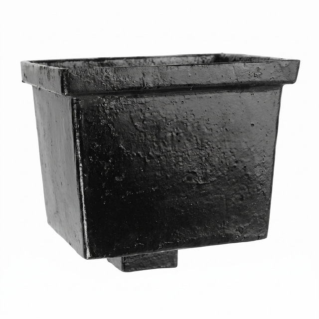 Alumasc Apex Cast Iron Rectangular Small (250 x 180 x 180mm) Rainwater Hopper Head with 100 x 75mm (4"x3") Square Outlet - Black