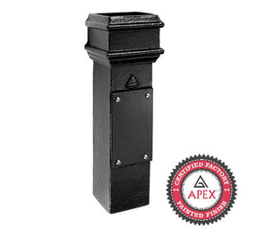 Alumasc Apex Cast Iron 100 x 75mm (4"x3") Square Downpipe Access Pipe - without Ears - Black