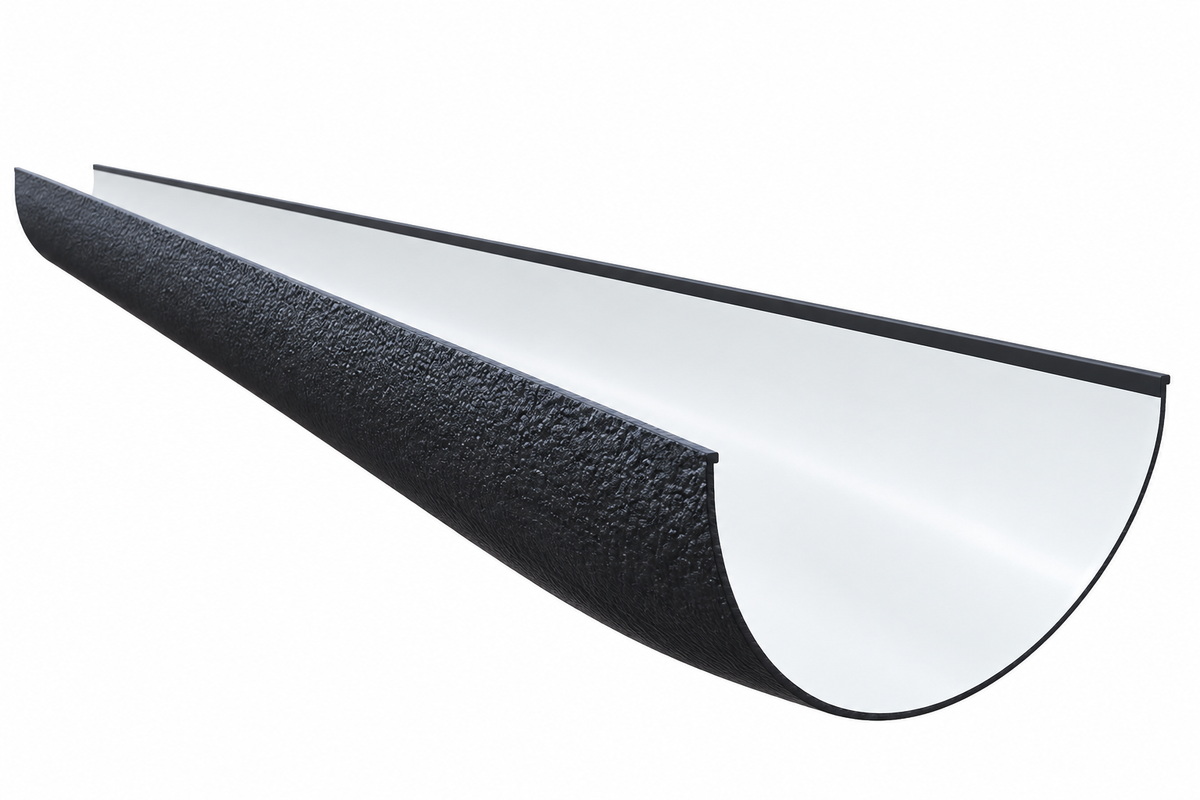 Freefoam Freeflow 112mm Half Round Gutter - 4m - Cast Iron Black