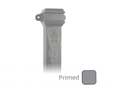 Alumasc Apex 1.83m (6ft) Cast Iron 100 x 75mm (4"x3") Square Downpipe with Ears - Primed