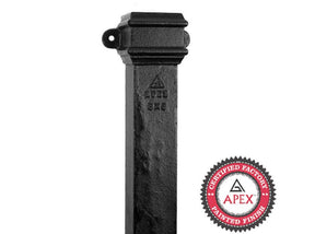 Alumasc Apex 1.83m (6ft) Cast Iron 100 x 75mm (4"x3") Square Downpipe with Ears - Black