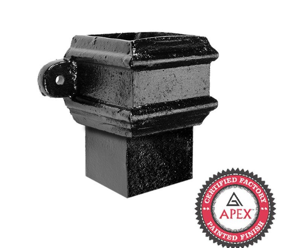 Alumasc Apex Cast Iron 100 x 75mm (4"x3") Square Socket - with Ears - Black