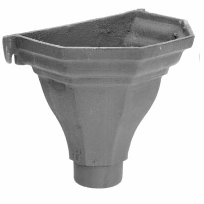 Alumasc Apex 65mm (2.5") Cast Iron Fluted Flat Back Hopper - Primed