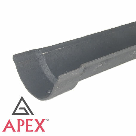 Alumasc Apex 115mm (4.5") Beaded Half Round Cast Iron Gutter 1.83m Length - Primed
