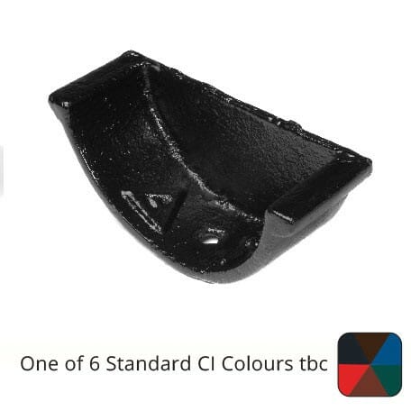 Alumasc Apex 125mm (5") Beaded Half Round Cast Iron External Stop End - One of 6 CI Standard RAL Colours TBC