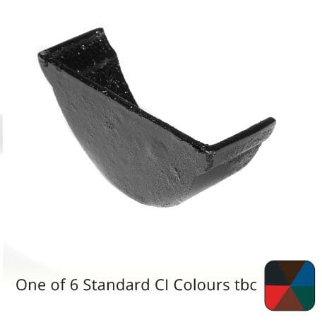Alumasc Apex 115mm (4.5") Beaded Half Round Cast Iron Internal Stop End - One of 6 CI Standard RAL Colours TBC