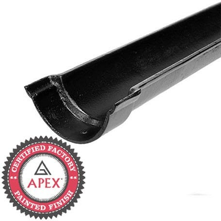Alumasc Apex 125mm (5") x 1.83m Beaded Half Round Cast Iron Gutter - Black