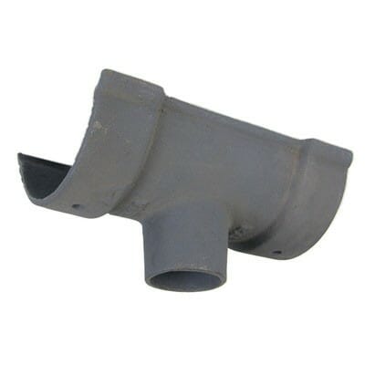 Alumasc Apex 125mm (5") Beaded Half Round Cast Iron 75mm (3") Gutter Outlet - Primed
