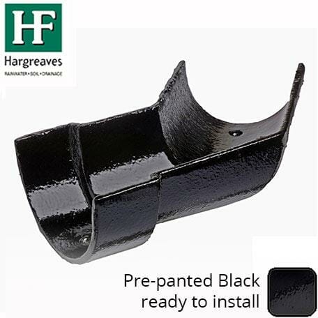 Alumasc Apex 100 x 75mm (4"x3") Painted Cast Iron LH Deep Half-Round 135 Degree Angle  - Black