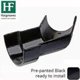 Alumasc Apex 125 x 75mm (5"x3") Painted Cast Iron LH Deep Half-Round 135 Degree Angle  - Black