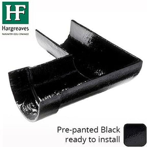 Alumasc Apex 100 x 75mm (4"x3") Painted Cast Iron LH Deep Half-Round 90 Degree Angle  - Black