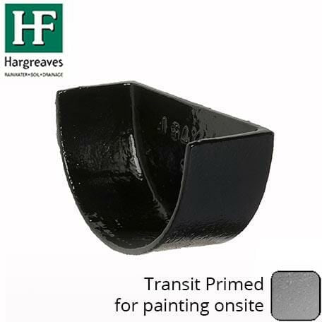 Alumasc Apex 125 x 75mm (5"x3") Primed Cast Iron External Deep Half-Round Stopend - Primed