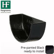 Alumasc Apex 100 x 75mm (4"x3") Painted Cast Iron External Deep Half-Round Stopend - Black