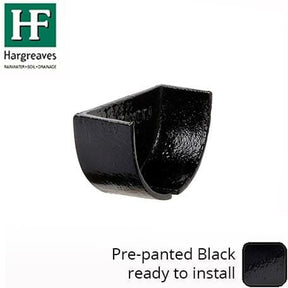 Alumasc Apex 100 x 75mm (4"x3") Painted Cast Iron Internal Deep Half-Round Stopend - Black