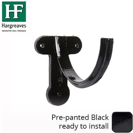 Alumasc Apex 100 x 75mm (4"x3") Painted Cast Iron Deep Half-Round Fascia Bracket - Black