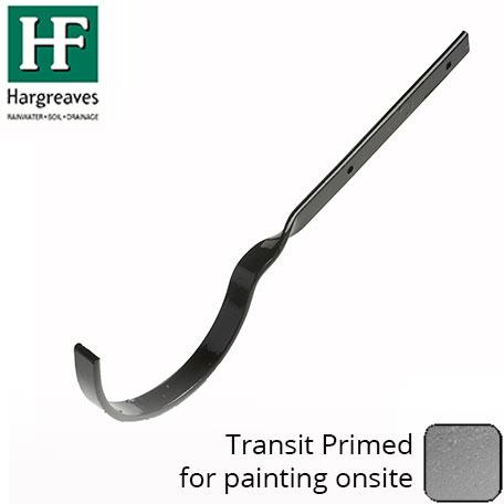 Alumasc Apex 125 x 75mm (5"x3") Deep Half-Round Galvanised Side Fix Bracket  - Primed