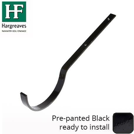 Alumasc Apex 125 x 75mm (5"x3") Painted Deep Half-Round Galvanised Top Fix Bracket  - Black