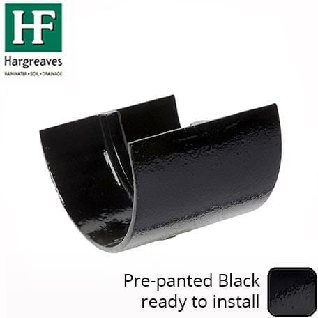 Alumasc Apex 125 x 75mm (5"x3") Painted Cast Iron Deep Half-Round Union Clip - Black