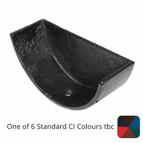 Alumasc Apex 125mm (5") Half Round Cast Iron Internal Stop End - One of 6 CI Standard RAL Colours TBC
