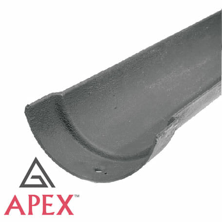 Alumasc Apex 115mm (4.5") Half Round Cast Iron Gutter 1.83m Length - Primed
