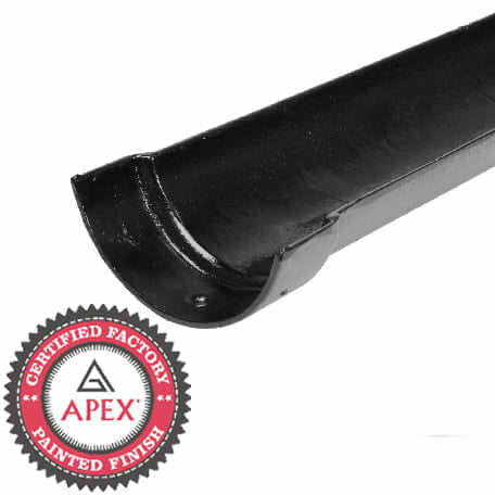 Alumasc Apex 150mm (6") x 1.83m Half Round Cast Iron Gutter - Black