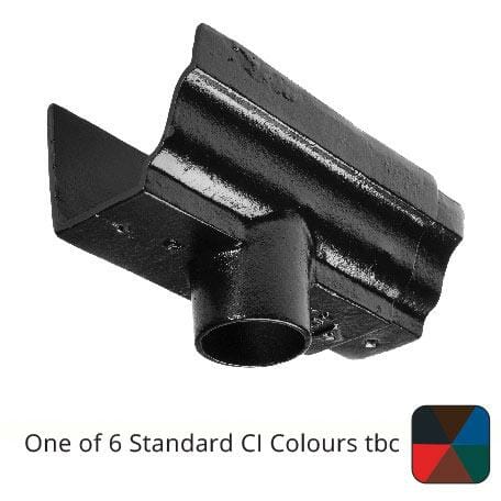Alumasc Apex 100x75 (4"x 3") Moulded Cast Iron 75mm (3") Gutter Outlet - One of 6 CI Standard RAL Colours TBC