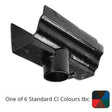 Alumasc Apex 125x100 (5"x 4") Moulded Cast Iron Gutter Running Outlet  (Single Spigot/Socket) with 125 x 75mm (4x3") Square Outlet - One of 6 CI Standard RAL Colours TBC