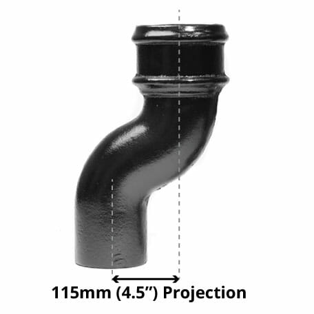 Alumasc Apex 65mm (2.5") Cast Iron Downpipe Offset 115mm (4.5") Projection - Black