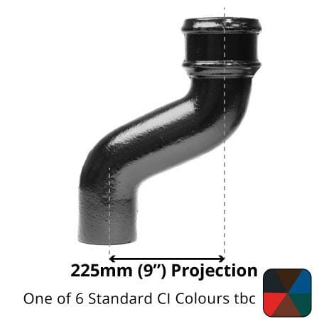 Alumasc Apex 65mm (2.5") Cast Iron Downpipe Offset 225mm (9") Projection - One of 6 CI Standard RAL Colours TBC