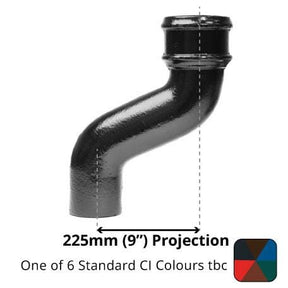 Alumasc Apex 65mm (2.5") Cast Iron Downpipe Offset 225mm (9") Projection - One of 6 CI Standard RAL Colours TBC