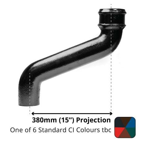 Alumasc Apex 100mm (4") Cast Iron Downpipe Offset 380mm (15") Projection - One of 6 CI Standard RAL Colours TBC