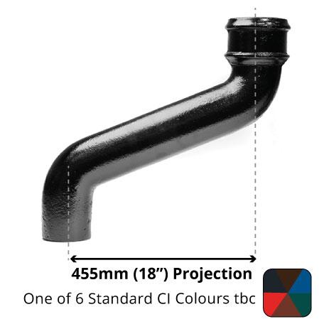 Alumasc Apex 65mm (2.5") Cast Iron Downpipe Offset 455mm (18") Projection - One of 6 CI Standard RAL Colours TBC