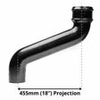 Alumasc Apex 100mm (4") Cast Iron Downpipe Offset 455mm (18") Projection - Black