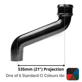 Alumasc Apex 65mm (2.5") Cast Iron Downpipe Offset 535mm (21") Projection - One of 6 CI Standard RAL Colours TBC