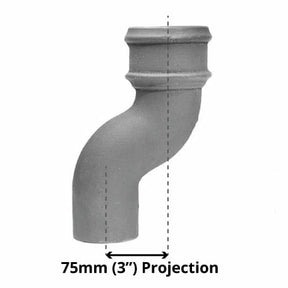 Alumasc Apex 75mm (3") Cast Iron Downpipe Offset 75mm (3") Projection - Primed
