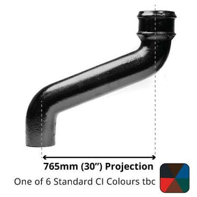 Alumasc Apex 65mm (2.5") Cast Iron Downpipe Offset 765mm (30") Projection - One of 6 CI Standard RAL Colours TBC