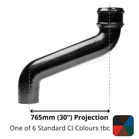 Alumasc Apex 65mm (2.5") Cast Iron Downpipe Offset 765mm (30") Projection - One of 6 CI Standard RAL Colours TBC