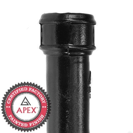 Alumasc Apex 65mm (2.5") x 1.83m Cast Iron Downpipe without Ears - Black
