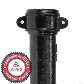Alumasc Apex 100mm (4") x 1.83m Cast Iron Downpipe with Ears - Black