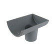 Alumasc Apex 115mm (4.5") Half Round Cast Iron 65mm (2.5") Drop End Gutter Outlet - Internal -  Primed